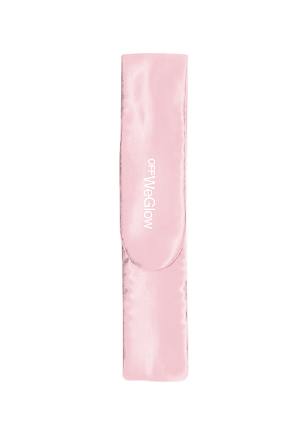 how to use vegan silk headband step 2 lift over ears and fasten Velcro